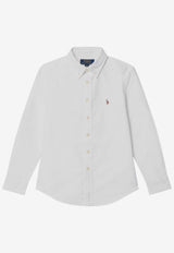 Polo Ralph Lauren Kids Boys Long-Sleeved Logo Shirt White 323677133001CO/R_POLOR-WHT