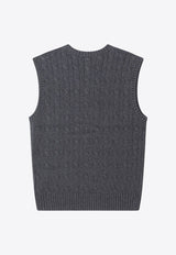 Polo Ralph Lauren Kids Boys Cable Knit V-neck Vest Gray 323702300033WO/R_POLOR-WH