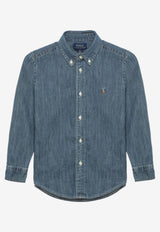 Polo Ralph Lauren Kids Boys Long-Sleeved Denim Shirt Blue 323713843001CO/S_POLOR-DB