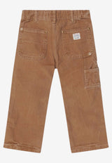 Polo Ralph Lauren Kids Boys Vintage-Effect Logo Pants Brown 323950721001CO/R_POLOR-CL