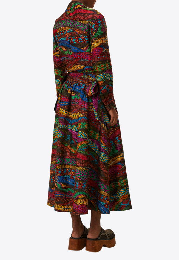 Farm Rio Mirage Flared Midi Skirt Multicolor 327181MULTICOLOUR