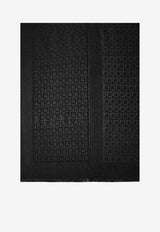 Ferragamo Gancini Stole in Silk and Wool Black 327987 ST THE GAN70 725357 BLACK