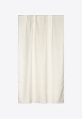 Ferragamo Silk-Blend Monogram Jacquard Scarf Ivory 327987 ST THE GAN70 725360 LIGHT GREY