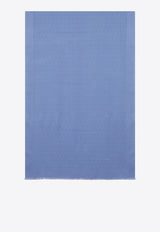 Ferragamo Silk-Blend Monogram Jacquard Scarf Blue 327987 ST THE GAN70 791132 CHICORY