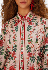 Farm Rio Flower Tapestry Long-Sleeved Shirt Multicolor 336464_MULTI COLO