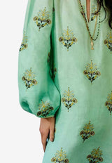 Farm Rio Gradient Printed Midi Dress Turquoise 336573_TURQUOISE