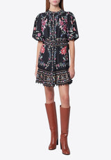 Farm Rio Belle Garden Floral Mini Dress Black 340039VI/R_FARM-25014