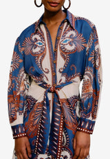 Farm Rio Arabesque Scarf Midi Dress Multicolor 344129_BLUE MULTI