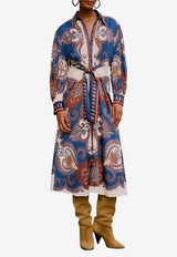 Farm Rio Arabesque Scarf Midi Dress Multicolor 344129_BLUE MULTI