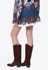 Farm Rio Arabesque Scarf Pleated Mini Skirt Multicolor 344227CO/S_FARM-26005