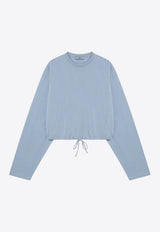 Prada Elastic Hem Long-Sleeved T-shirt Light Blue 34675OOO11CD/Q_PRADA-F0076