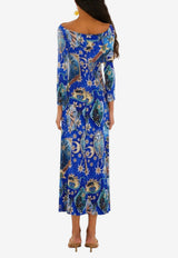 Farm Rio Twisted Print Midi Dress Blue 347771_BLUE MULTI