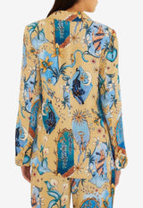 Farm Rio Mystical Notched Lapel Blazer Multicolor 348377_MULTI COLO