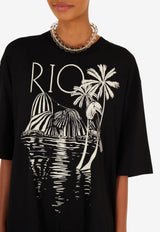 Farm Rio Rio Printed Playsuit Black 348554_BLACK
