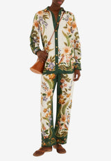 Farm Rio Nature Print Linen-Blend Pants Multicolor 349063_PRINTED