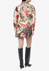 Farm Rio Artsy Surreal Land Printed Mini Dress Multicolor 350089CO/S_FARM-26007