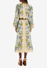 Farm Rio Garden Scarf Midi Skirt Multicolor 350503_MULTI COLO
