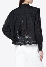 Farm Rio Richelieu Embroidered Blouse Black 351180CO/S_FARM-L0002