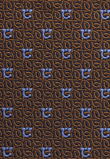 Ferragamo Gancini Jacquard Silk Tie Brown 351227 4 ZOAGLI7J 778691 F MARRONE