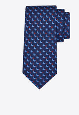 Ferragamo All-Over Seal Print Silk Tie Blue 351250 5 ALICIA 783970 NA