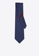 Ferragamo Two-Tone Gancini Silk Tie Navy 351281 5 ALASKA7J 784555 BLUEPATTDARK