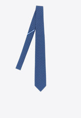 Ferragamo Polka Dot Gancini Silk Tie Blue 351297 5 ARGENTO 786509 BLUE PATTERNED DARK