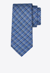 Ferragamo Gancini Chain Print Silk Tie Blue 351298 5 ARAZZO 786572 NA
