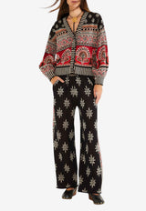 Farm Rio Ainika Love Coconut Groove Knit Pants Black 351822_MULTI COLO