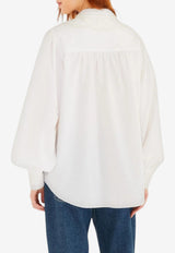 Farm Rio Embroidered Lace Buttoned Shirt Off-white 351924_OFF-WHITE
