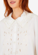 Farm Rio Embroidered Lace Buttoned Shirt Off-white 351924_OFF-WHITE