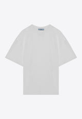 Prada Triangle Logo Crewneck T-shirt White 3556BOOO11CD/R_PRADA-F0009
