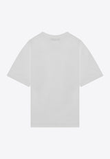 Prada Triangle Logo Crewneck T-shirt White 3556BOOO11CD/R_PRADA-F0009