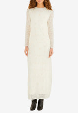 Farm Rio Embroidered Sheer Maxi Dress Off-white 357528_OFF-WHITE