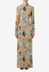 Mystical Printed Midi Dress