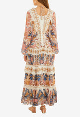 Farm Rio Sea Garden Ruffled Maxi Dress Multicolor 359252_MULTI COLO