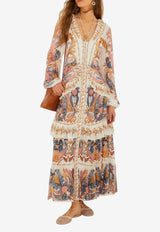 Farm Rio Sea Garden Ruffled Maxi Dress Multicolor 359252_MULTI COLO