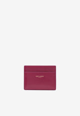 Saint Laurent Stamped Logo Leather Cardholder Fuchsia 370779AAE5K/R_YSL-5870
