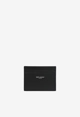 Saint Laurent Embossed Logo Leather Cardholder Black 375946BTY0N/R_YSL-1000