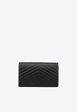 Saint Laurent Cassandre Quilted Leather Chain Clutch Black 377828BOW02/Q_YSL-1000