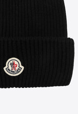 Moncler Wool and Cashmere Knitted Beanie Black 3B00075M1127/R_MONCL-999