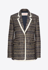 Valentino Single-Breasted Tweed Blazer Multicolor 3B3CE2N1869 K1D