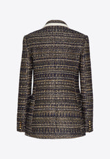 Valentino Single-Breasted Tweed Blazer Multicolor 3B3CE2N1869 K1D
