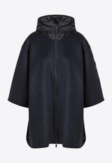 Moncler Wool-Blend Zip-Up Cape Blue 3G00002M7148/R_MONCL-P77