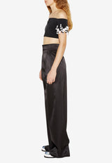 Emilio Pucci Fringe-Trimmed Off-Shoulder Cropped Top Black 3RRM12 3R639 999