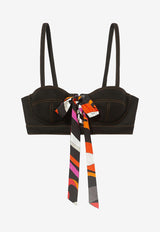 Emilio Pucci Marmo-Print Bustier Sleeveless Top Black 3RRM80 3R600 999