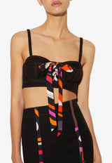 Emilio Pucci Marmo-Print Bustier Sleeveless Top Black 3RRM80 3R600 999
