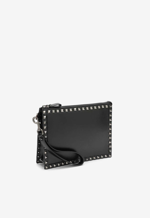 Valentino Rockstud Leather Clutch Bag Black 3Y0P0U47ACV/N_VALE-0NO