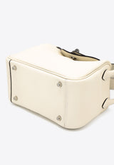 Mini Lindy II in Cream Taurillon Clemence with Palladium Hardware