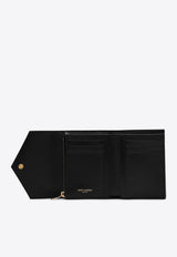 Saint Laurent Cassandre Tri-Fold Leather Wallet Black 403943BOW01/R_YSL-1000
