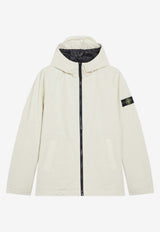 Stone Island Kids Boys Logo Patch Zip-Up Jacket Ivory 4100001-CS0A27/R_STONE-V0093